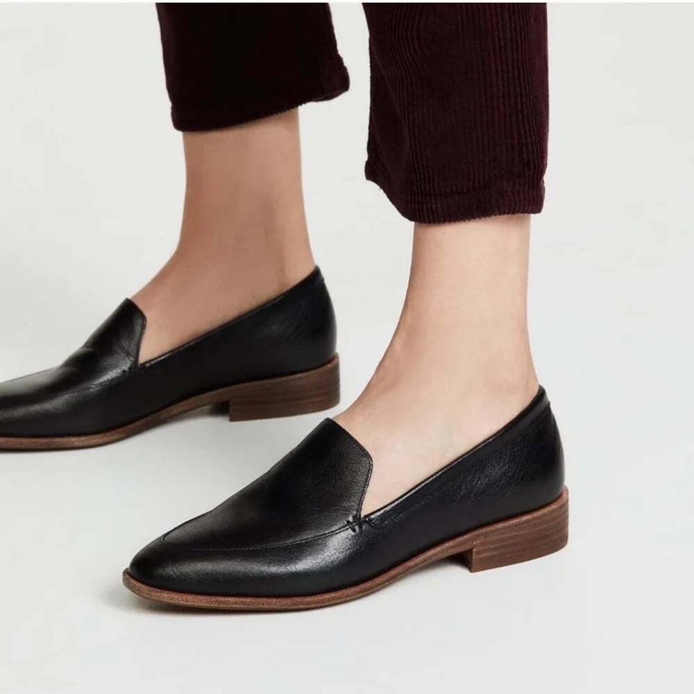 MADEWELL NWOB Frances Black Size 9 Almond Toe Loafers Minimalist Classic Office